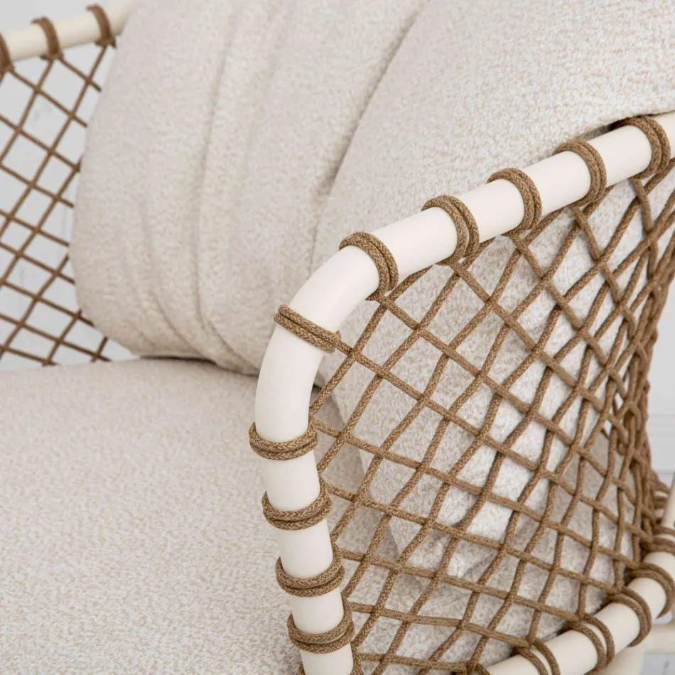 Outdoor Lounge met aluminium frame en touwrugleuning - Skyline Viadurini