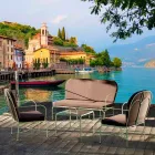 Buitenlounge met handgemaakte ijzeren structuur Made in Italy - Melinda Viadurini