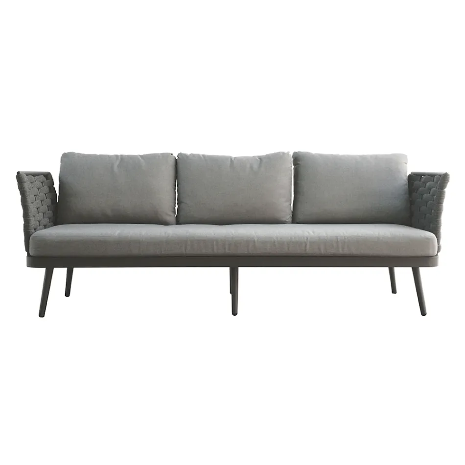 Woonkamer buiten met aluminium salontafel in verschillende kleuren - Harmony Viadurini