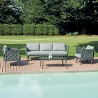 Woonkamer buiten met aluminium salontafel in verschillende kleuren - Harmony Viadurini