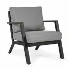 Buitenlounge in aluminium met kussens bekleed met stof - Armonia Viadurini