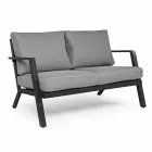 Buitenlounge in aluminium met kussens bekleed met stof - Armonia Viadurini