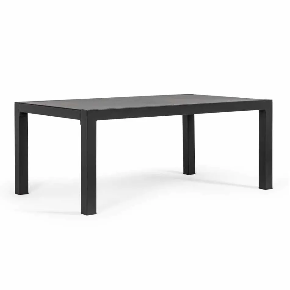 Buitenlounge in aluminium met kussens bekleed met stof - Armonia Viadurini