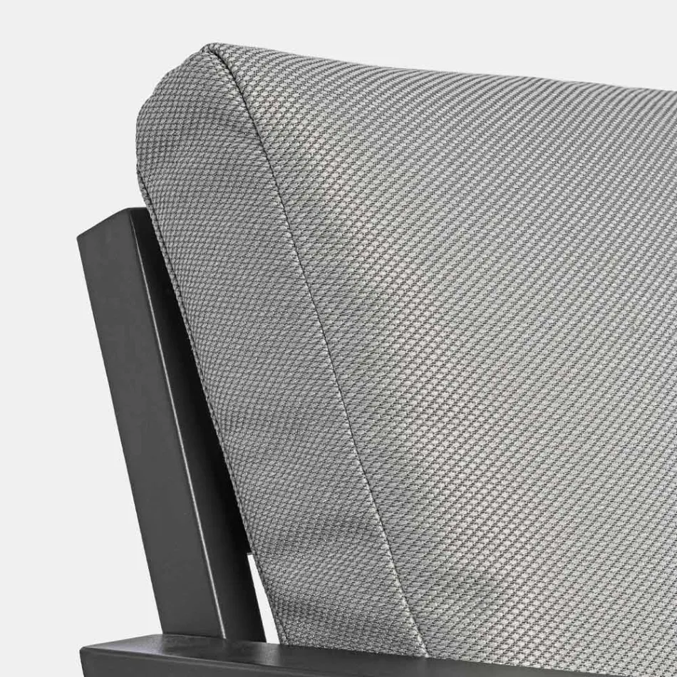 Buitenlounge in aluminium met kussens bekleed met stof - Armonia Viadurini