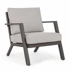 Buitenlounge in aluminium met kussens bekleed met stof - Armonia Viadurini