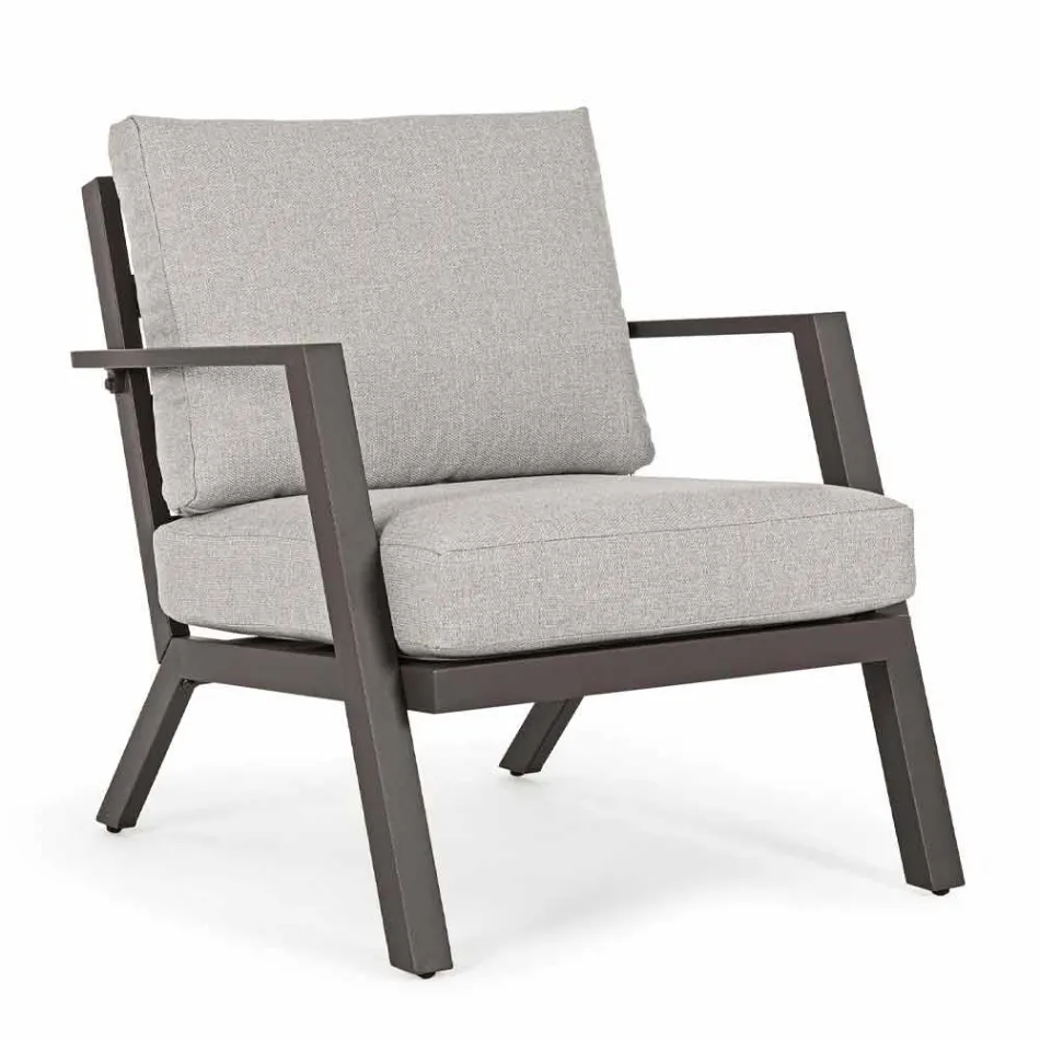 Buitenlounge in aluminium met kussens bekleed met stof - Armonia Viadurini