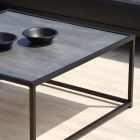 Buitenlounge in zwart aluminium met keramische salontafel - Ghislain Viadurini