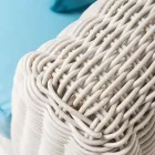 Buitenlounge in polyrotan en blauwe kussens - Charlie Viadurini