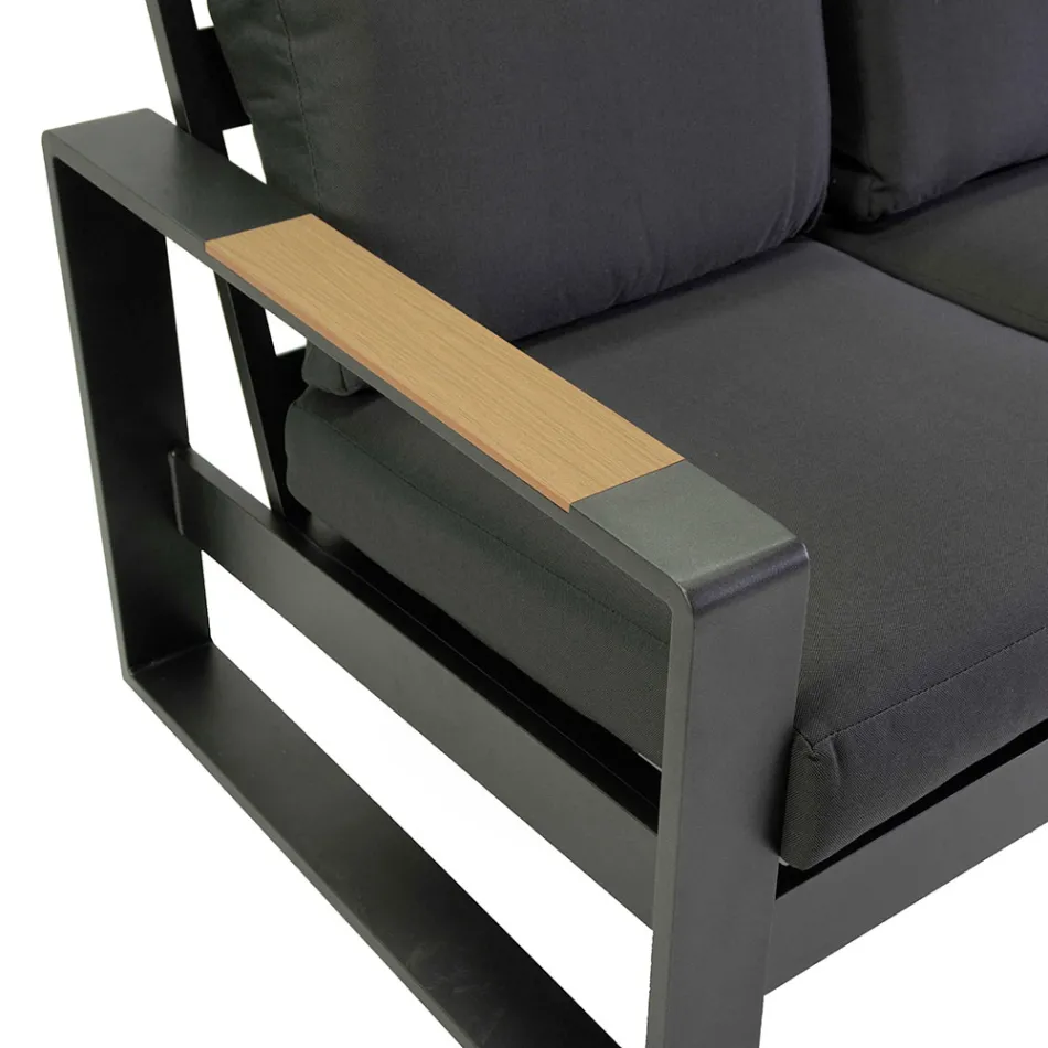 Outdoor Lounge van aluminium en polywood armleuningen - City Viadurini