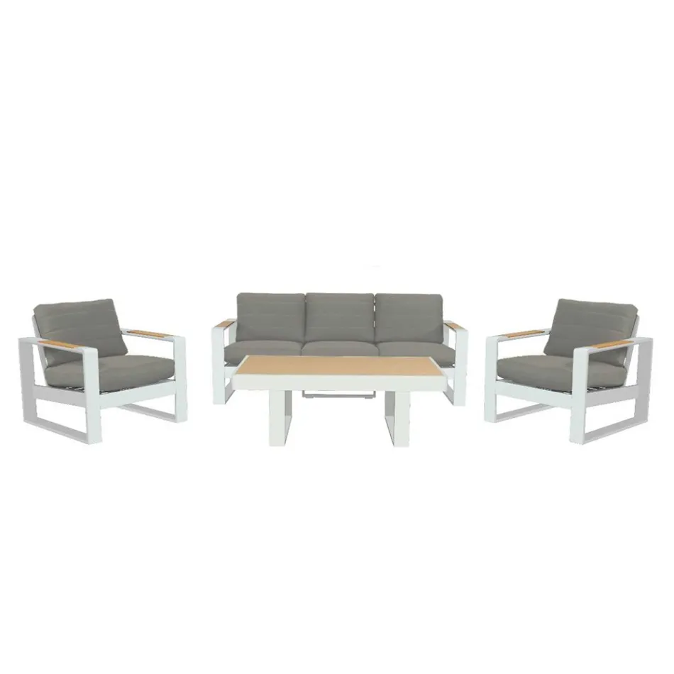 Outdoor Lounge van aluminium en polywood armleuningen - City Viadurini