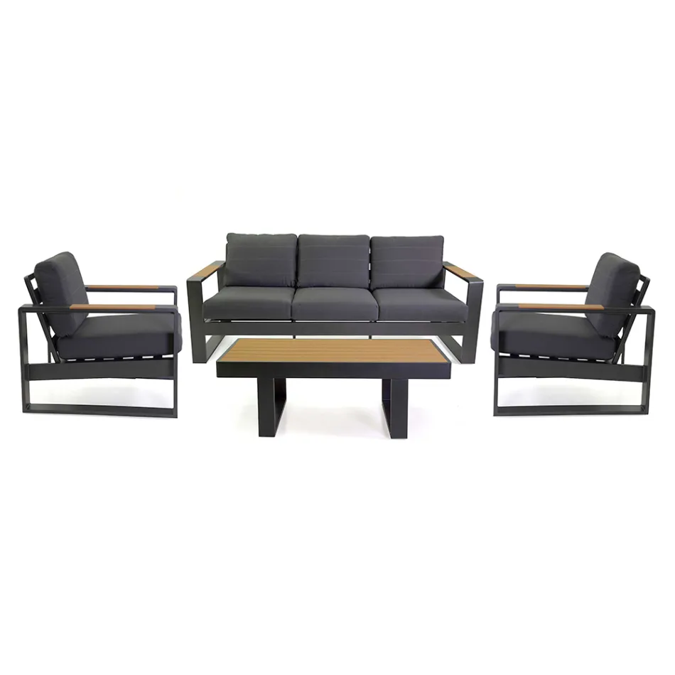 Outdoor Lounge van aluminium en polywood armleuningen - City Viadurini