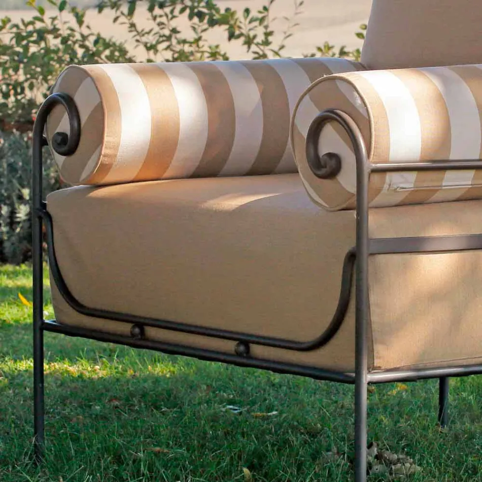 Artisan Garden Lounge met ijzeren structuur Made in Italy - Lisotto Viadurini