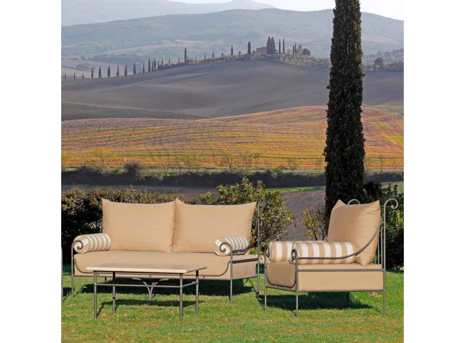 Artisan Garden Lounge met ijzeren structuur Made in Italy - Lisotto Viadurini