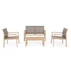 Tuinsalon met 1 bank, 2 fauteuils en 1 salontafel - Plan Viadurini