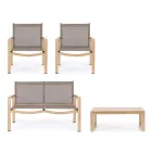 Tuinsalon met 1 bank, 2 fauteuils en 1 salontafel - Plan Viadurini