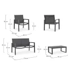 Tuinsalon met 1 bank, 2 fauteuils en 1 salontafel - Plan Viadurini