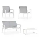 Tuinsalon met 1 bank, 2 fauteuils en 1 salontafel - Plan Viadurini