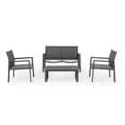 Tuinsalon met 1 bank, 2 fauteuils en 1 salontafel - Plan Viadurini