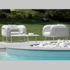 Tuinlounge met 1 bank en 2 fauteuils Made in Italy - Plantenbak Viadurini