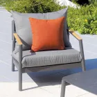 Tuinlounge met 2 fauteuils, 1 bank en 1 aluminium tafel - Minni Viadurini