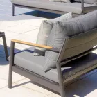 Tuinlounge met 2 fauteuils, 1 bank en 1 aluminium tafel - Minni Viadurini