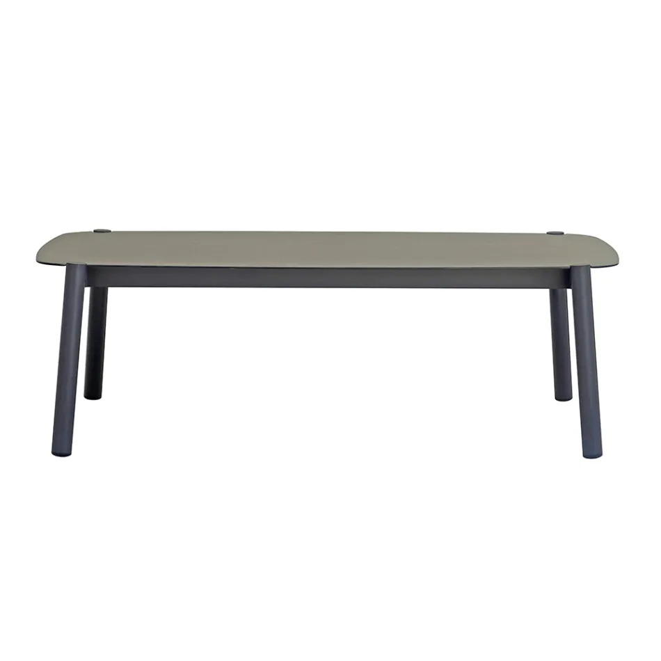 Tuinlounge met 2 fauteuils, 1 bank en 1 aluminium tafel - Minni Viadurini