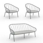 Tuinlounge met 2 fauteuils en 1 2-zitsbank Made in Italy - Fontana Viadurini