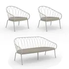 Tuinlounge met 2 fauteuils en 1 2-zitsbank Made in Italy - Fontana Viadurini