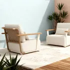 Tuinlounge met bank, 2 fauteuils en salontafel - Montorio Viadurini
