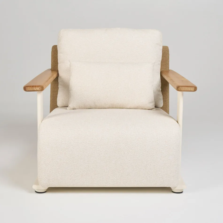 Tuinlounge met bank, 2 fauteuils en salontafel - Montorio Viadurini