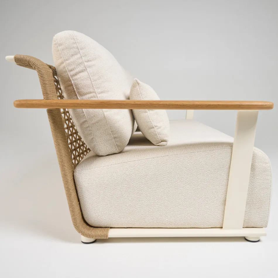 Tuinlounge met bank, 2 fauteuils en salontafel - Montorio Viadurini