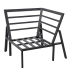 Tuinsalon met bank en salontafel van aluminium - Label Viadurini