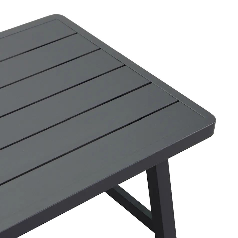 Tuinsalon met bank en salontafel van aluminium - Label Viadurini