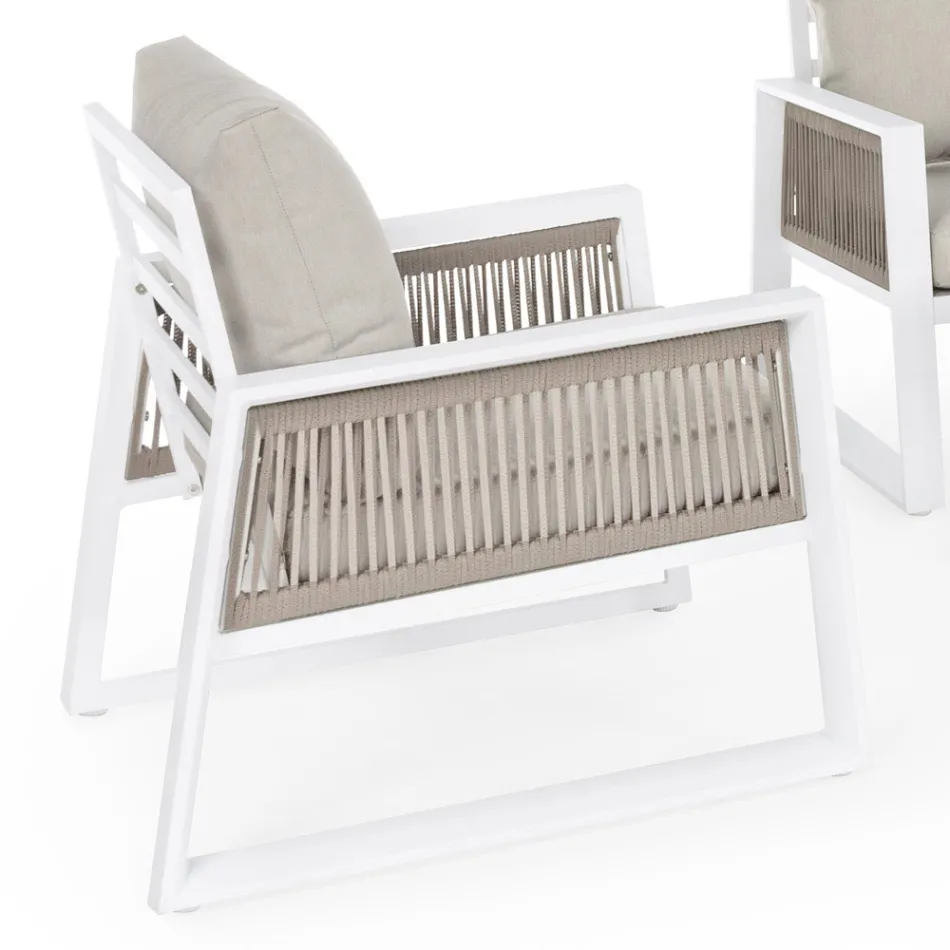 Tuinlounge in wit of zwart aluminium design - Milk Rain Viadurini