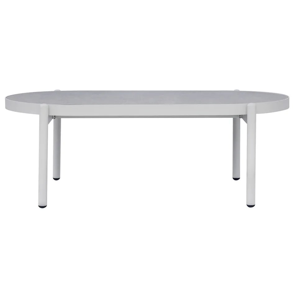 Tuinlounge van aluminium en touw met salontafel - Dingo Viadurini