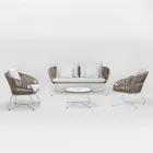 Tuinlounge in aluminium en touwweven - Alcor Viadurini