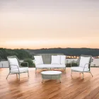 Tuinlounge in aluminium en touwvlechtwerk - Asteria Viadurini