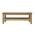 Houten tuinloungeset met rotan en afneembare kussens - Silvara Viadurini