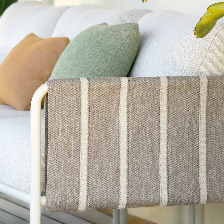 Gegalvaniseerde metalen tuinzitkamer en stoffen kussens - Sognando Viadurini