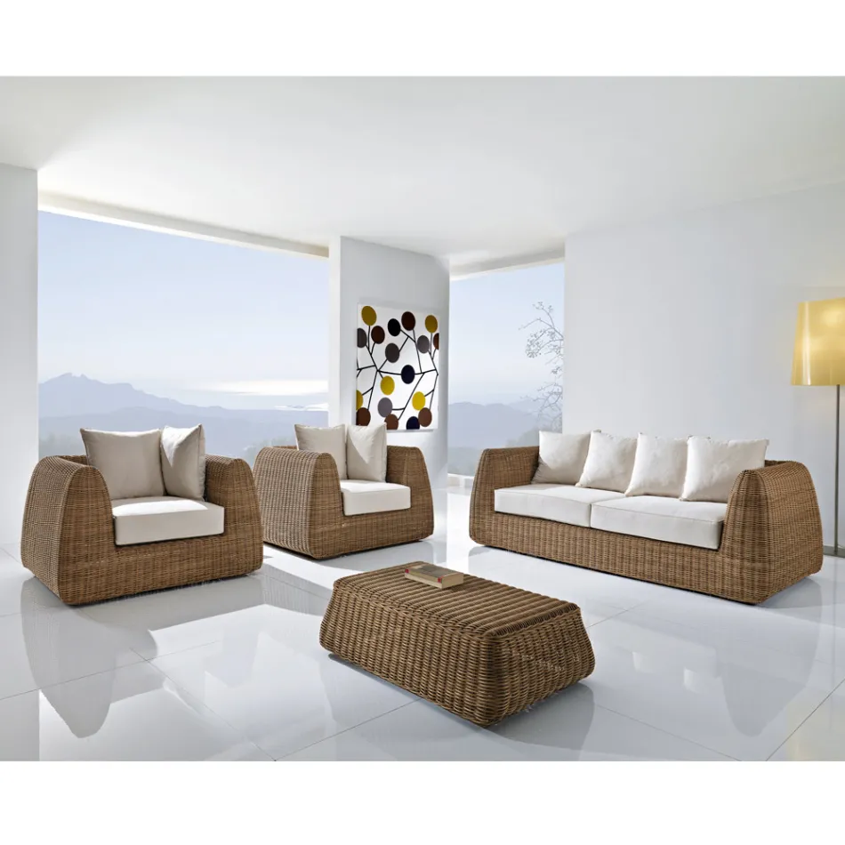 Handgeweven polyrotan tuinset - Charlie Viadurini