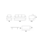 Rotan tuinlounge met houten salontafel en kussens - Hugues Viadurini