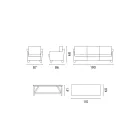 Buitenlounge met salontafel van mangohout en kussens van polykatoen - Orlanda Viadurini