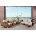 Buitenwoonkamer in bananenweefsel met kussens - Legolas Viadurini