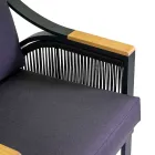 Woonkamer van aluminium met armleuningen van Braziliaans teakhout - Dagboek Viadurini