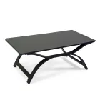 Woonkamer van aluminium met armleuningen van Braziliaans teakhout - Dagboek Viadurini