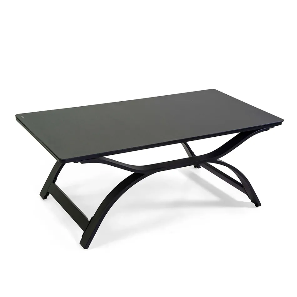 Woonkamer van aluminium met armleuningen van Braziliaans teakhout - Dagboek Viadurini