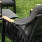 Woonkamer van aluminium met armleuningen van Braziliaans teakhout - Dagboek Viadurini