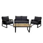 Woonkamer gemaakt van aluminium met details van Braziliaans teakhout - Dagboek Viadurini