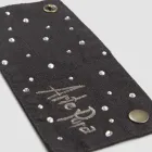 Lekbakje van wit of zwart linnen met borduurwerk en kristallen 2 stuks - Salvino Viadurini