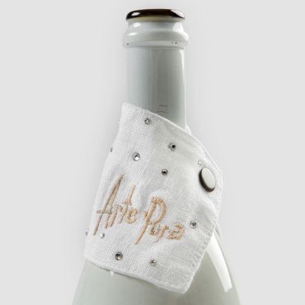 Witte of zwarte linnen lekbak met borduurwerk en kristallen 2 stuks - Salvino Viadurini